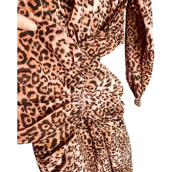 Anthropologie Ranna Gill Leopard Print Cut Out Midi Dress - Picture 8 of 15